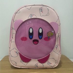 Pink Kirby Mini Backpack pin display